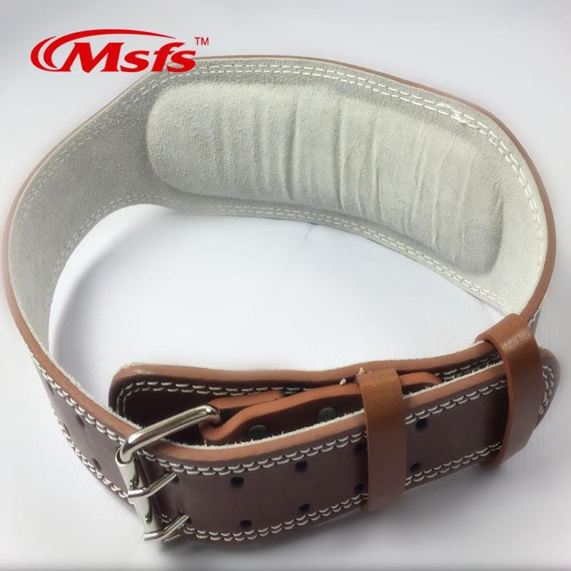 Leather Weightlifting Belt Gym Fitness Powerlifting Back Support  Belt - fitople