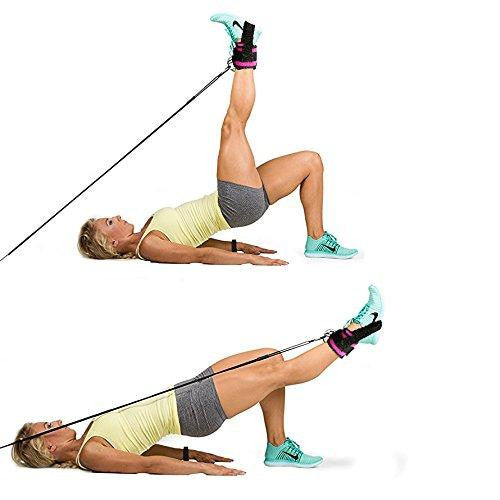 Fitness Exercise Resistance Band Ankle Straps - fitople