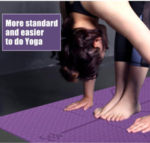 Yoga Mat with Position Line Non Slip Carpet - fitople