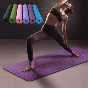 Yoga Mat with Position Line Non Slip Carpet - fitople